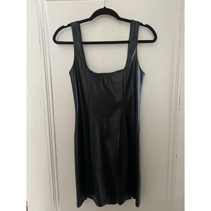 Mini Black Leather Dress